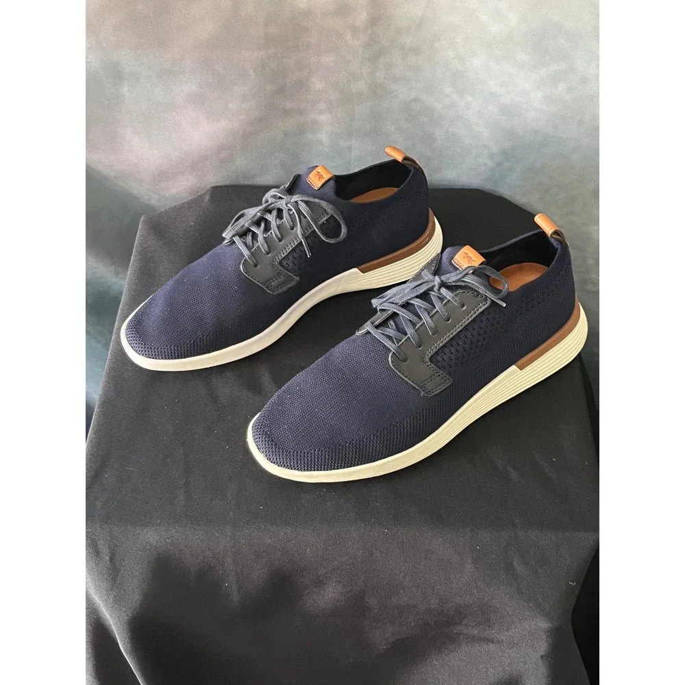 Wolf & Shepherd Swiftknit Navy Knit Hybrid Oxford Dress Shoes - Mens 8/Womens 10